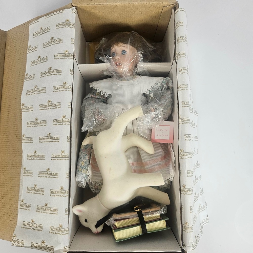 Ashton-Drake Mary Had a Little Lamb Porcelain Doll Wendy Lawton 1994 NIB COA